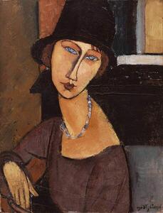 Modigliani, Amedeo - Riproduzione Jeanne Hebuterne wearing a hat, (30 x 40 cm)