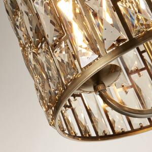 Searchlight Lampada a sospensione Bijou, a 3 luci, ottone, vetro cristallo