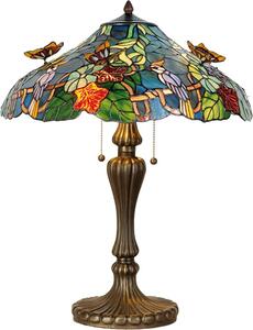 Lampada da tavolo Tiffany Clayre & Eef Ø 52x65 cm Farfalla in vetro verde blu