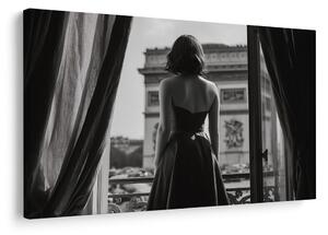 Quadro su tela – Affascinante ragazza in appartamento parigino