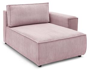 Modulo divano in velluto a coste rosa chiaro, angolo destro Nihad modular - Bobochic Paris