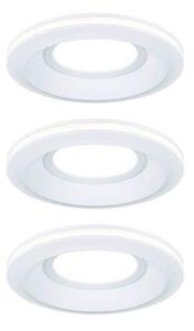 Paulmann Luci LED da incasso Sormus bianca, Ø 10 cm, IP65, set 3, Bianco / Opale, Bagno, Plastica, Moderno, Plafoniera