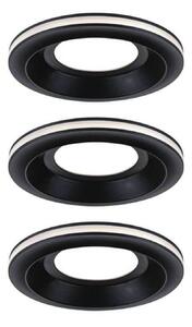 Paulmann Luci LED da incasso Sormus nera, Ø 10 cm, IP65, set 3, Nero, Bagno, Plastica, Moderno, Plafoniera