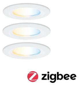 Paulmann Faretto LED da incasso Nova Coin Smart bianco CCT, set 3, 7,8 cm Smart, dimmerabile, Bianco / Opale, Soggiorno / Sala da pranzo, Alluminio, Moderno