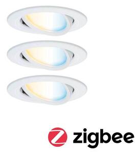 Paulmann Faretto LED da incasso Nova Coin Smart bianco CCT, set 3, 8,4 cm Smart, dimmerabile, Bianco / Opale, Soggiorno / Sala da pranzo, Alluminio, Moderno