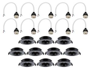 Paulmann Faretto da incasso 92117 nero Ø 9 cm, dimmerabile a 30°, orientabile, set 10 Einbauspot 92117,, Nero, Soggiorno / Sala da pranzo, Plastica, Moderno, Faretto da incasso