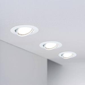 Paulmann Faretti LED da incasso Base Coin bianchi con interruttore on/off, 3, Bianco / Opale, Soggiorno / Sala da pranzo, Alluminio, Moderno