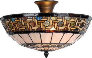 Clayre & Eef Lampada da soffitto Tiffany Ø 40x23 cm Marrone Beige Metallo