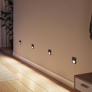 Paulmann Lampada da incasso a LED Tsaro con sensore, nera, in plastica, Nero, Corridoio, Plastica, Moderno