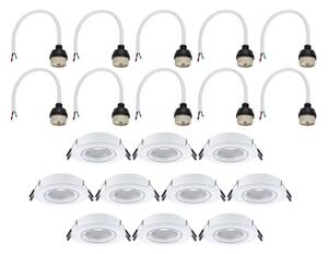 Paulmann Faretto da incasso 92115 bianco Ø 9 cm, dimmerabile, orientabile a 30°, set Einbauspot 92115, dimmerabile, Bianco / Opale, Soggiorno / Sala da pranzo, Plastica, Moderno, Faretto da incasso