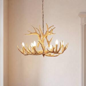 Lampada a sospensione Fibi Lindby, dimmerabile, Marrone / Ruggine, Soggiorno / Sala da pranzo, Plastica, Campagna / Rustiche, Lampada a sospensione