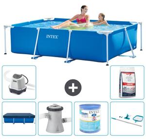 Piscina fuori terra rettangolare - 220x150x60 cm - 7 pezzi - Modello S40026