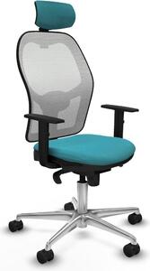 Sedia da ufficio con poggiatesta Piqueras y Crespo 1D086N2 turchese