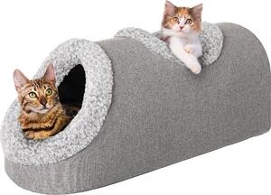 Tunnel per gatti Casa per gatti Rifugio per gatti Letto per finestra Accogliente lettino per davanzale Rifugio per animali Casa per cani Cuccia per cani Grotta per cani, grigio