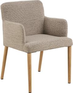 Sedia da pranzo beige in imbottito con braccioli Zoe – Actona