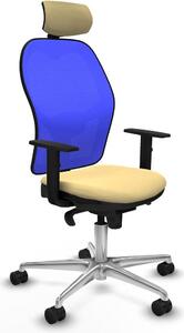 Sedia da ufficio con poggiatesta Piqueras y Crespo 1D086N2 Crema
