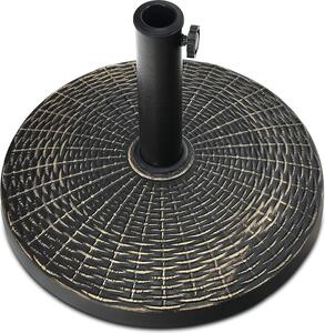 KOMFOTTEU Supporto per ombrellone rotondo, supporto per stelo da 39/48 mm, base per ombrellone con design in rattan, supporto per ombrellone da balcone e da mercato per giardino, terrazza, spiaggia (12 kg)