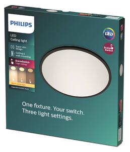 Philips SuperSlim LED IP44 2.700K Ø 24,5 cm nero