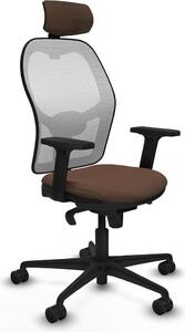 Sedia da ufficio con poggiatesta Piqueras y Crespo 2D036N2 Bianco Marrone scuro