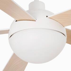 FARO BARCELONA Ventilatore Izaro con lampada LED, bianco/acero