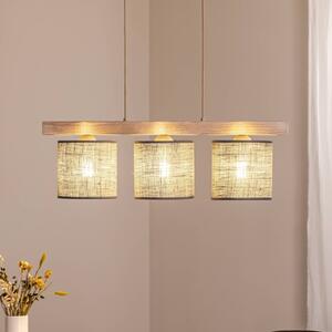 Lampada a sospensione Forest Duolla, dimmerabile, Alluminio / Grigio / Zincato, Soggiorno / Sala da pranzo, Legno, Lampada a sospensione