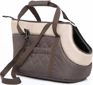 Borsa da trasporto leggera per cani 30x58x32 cm - morbida imbottitura, lavabile, con maniglia di trasporto Marrone