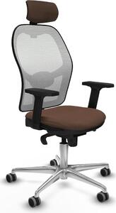 Sedia da ufficio con poggiatesta Piqueras y Crespo 2D086G2 Bianco Marrone scuro