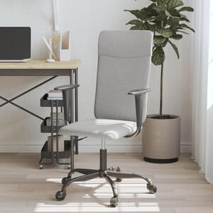 Sedia da ufficio regolabile con rivestimento in tessuto color grigio chiaro