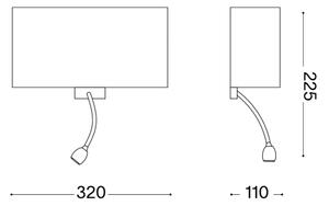 Ideal Lux - Lampada da parete flessibile HOTEL LED 1xE27/60W + LED/1,5W/230V