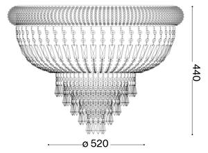 Ideal Lux - Plafoniera di cristallo DUBAI 6xE14/28W/230V diametro 52 cm oro
