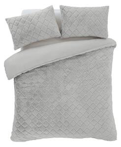 Set copripiumino e federa grigio in micropile per letto singolo 135x200 cm Cosy Diamond – Catherine Lansfield