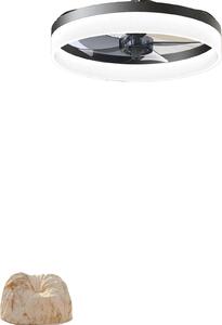 Ventilatore da soffitto, illuminazione LED, telecomando, nero