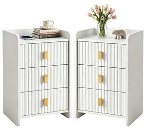 Set di 2 comodini con 3 cassetti e design salvaspazio