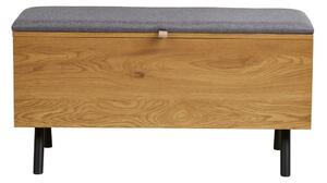 Cassapanca di colore naturale con effetto rovere 92x48x33 cm Barco – House Nordic