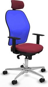 Sedia da ufficio con poggiatesta Piqueras y Crespo 1D086N2 Rosso granato