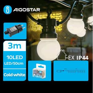 Aigostar - Catena decorativa da esterno LED 10xLED/3m IP44 bianco freddo
