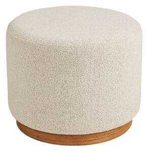 Poggiapiedi beige con rivestimento in bouclé Daisy – House Nordic