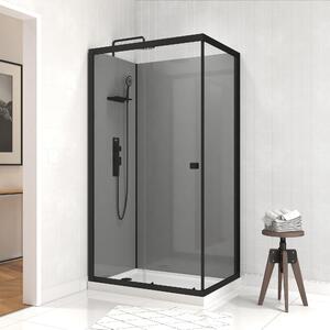 Doccia completa Marwell doccia completa Grey Style Rectangle 215x90x90cm - doccia prefabbricata con vetro temperato da 5 mm - con ripiano per utensili da doccia