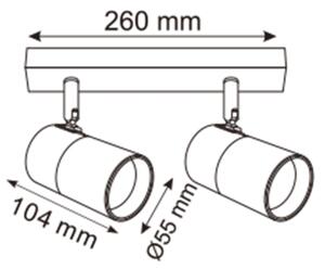 Zuma Line 2204BD-2-BK - Faretto FORI 2xGU10/50W/230V nero/oro