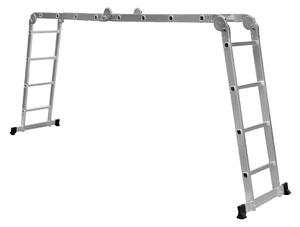 GEKO | Scala multifunzionale a gradini, 4,7 m, piattaforme, scala multifunzionale in alluminio fino a 150 kg, scala articolata, scala pieghevole, scala a pioli, scala in alluminio