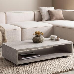 FineBuy Tavolino da salotto 100x50x25 cm Beige Tavolino da divano Design moderno Tavolino da soggiorno Rettangolare con vano portaoggetti Tavolino da salotto Semplice Tavolino da caffè Grande