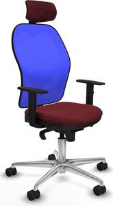 Sedia da ufficio con poggiatesta Piqueras y Crespo 1D086N2 Rosso granato