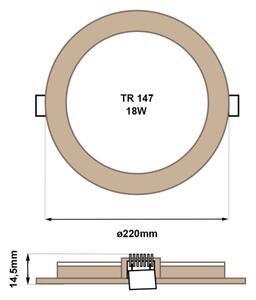 Lampada LED da incasso CIRCLE LED/18W/230V 4200K diametro 22 cm marrone