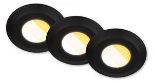 Briloner 7589035 - Set 3x LED dimmerabili per bagno, lampade da incasso KLIRA LED/4,9W/230V IP44, nero