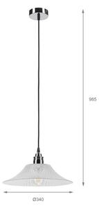 Lampada a sospensione con cavo JULL 1xE27/15W/230V, cromo lucido/trasparente