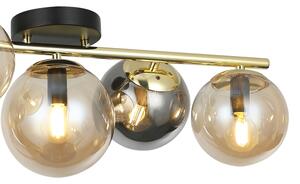 Lampadario a plafone AURIS 5xE14/15W/230V oro/nero fumé/beige