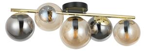 Lampadario a plafone AURIS 5xE14/15W/230V oro/nero fumé/beige