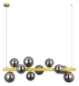 Lampadario a cavo SOLARI 10xE14/15W/230V oro/nero fumé