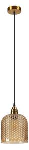Lampadario a cavo ROCCO 1xE27/15W/230V dorato/beige fumé