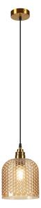 Lampadario a cavo ROCCO 1xE27/15W/230V dorato/beige fumé